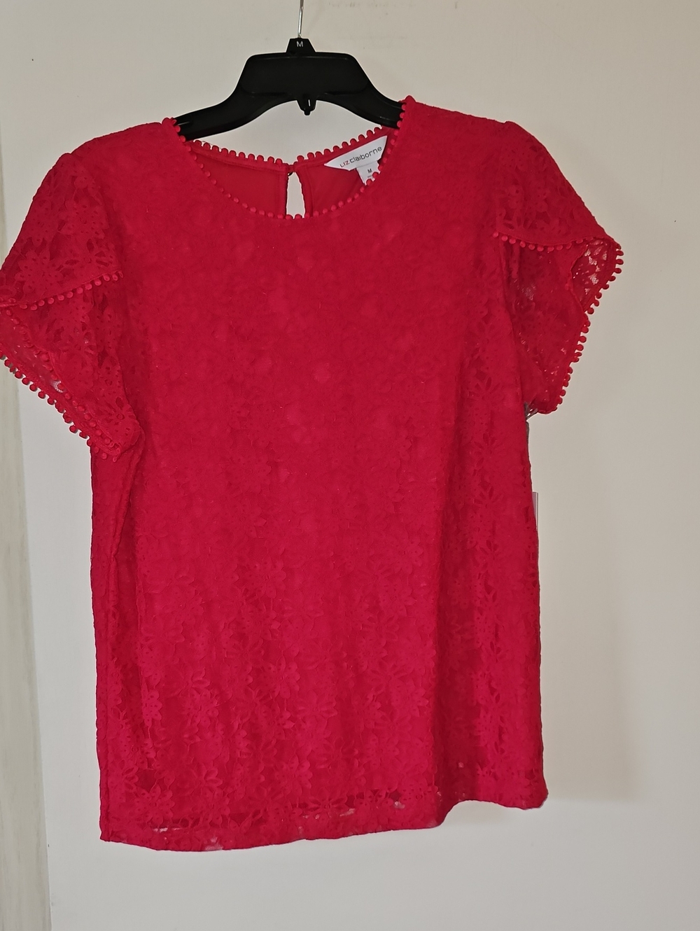 Pink Lace Short Sleeve Top